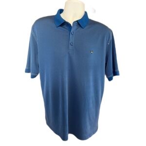 Men's Medium Callaway Opti-dri Blue Short Sleeve Collared Polo Style Golf Shirt